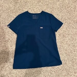 Figs Navy V-Neck Scrub Top